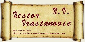 Nestor Vraštanović vizit kartica